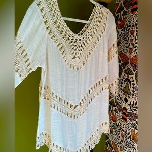 Linen + Crochet Detail Tunic